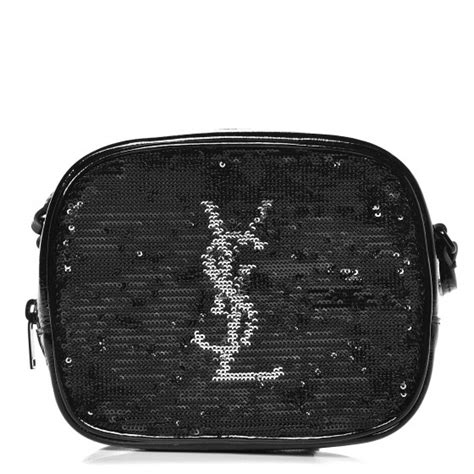 Sequin Patent Monogram Blogger Bag 